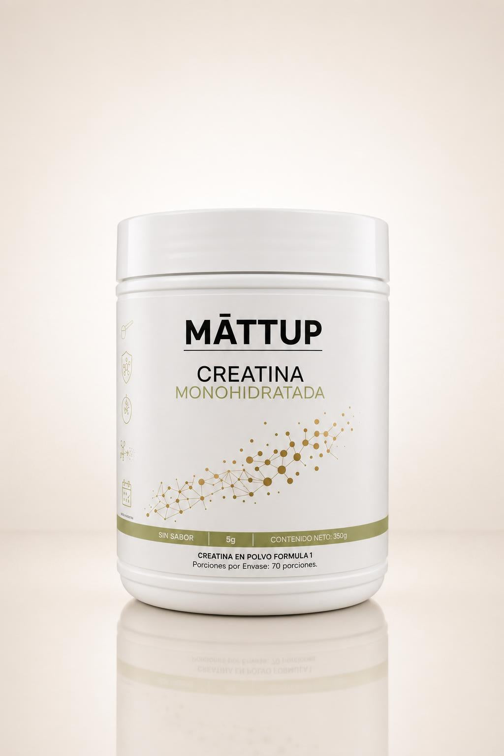 MĀTTUP Creatina Monohidratada, foto de estudio